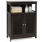 MDF Bathroom Storage Cabinet with Shutter Doors and Adjustable Shelves